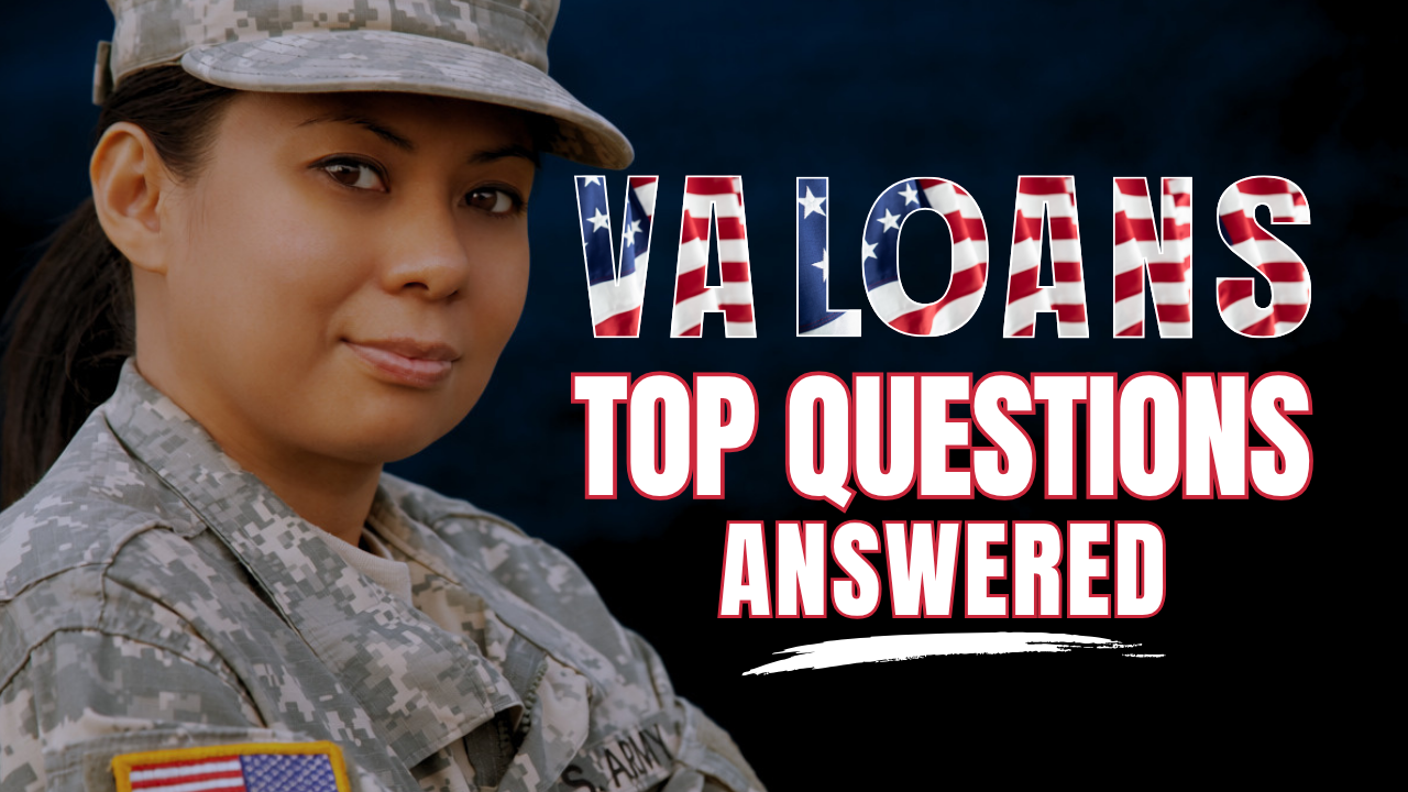 VA Loans Top Questions Answered with image of femail miltiary person