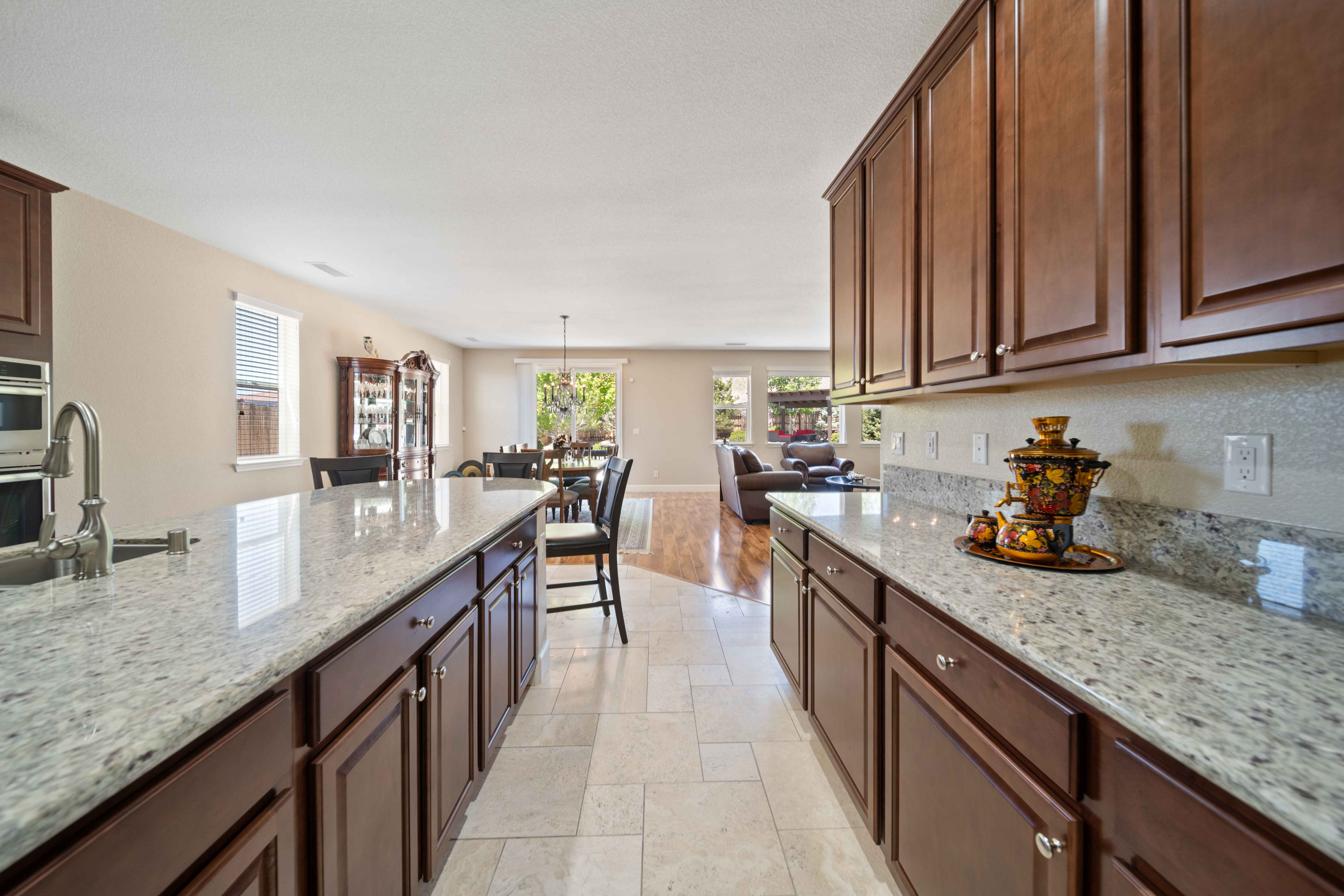 Sleek and clean kitchen and dining space