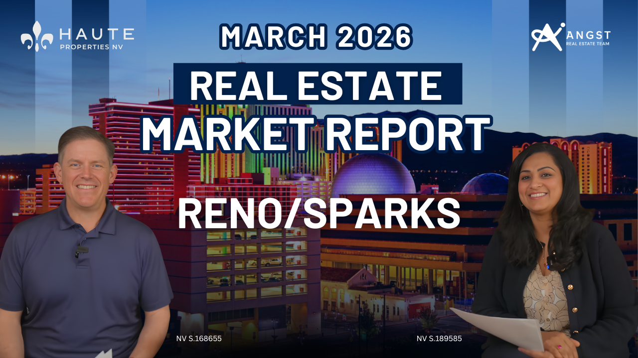 March 2026 Real Estate Market Report Reno/Sparks, image of downtown Reno. Ken Angst and Neetha Gorla photos