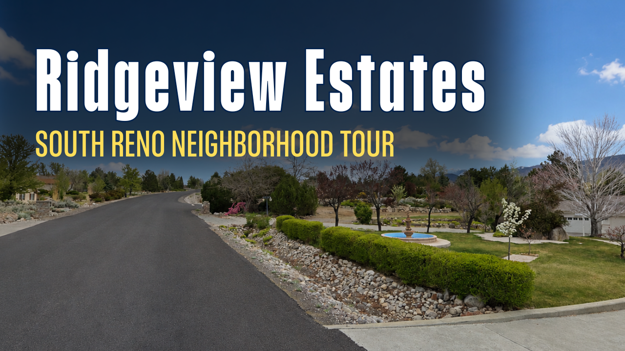 Ridgeview Estates Neighborhood Tour text with image of the neighborhood
